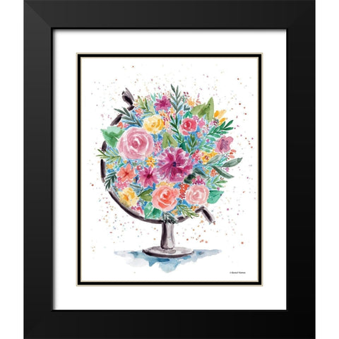 Flower Globe Black Modern Wood Framed Art Print with Double Matting by Nieman, Rachel