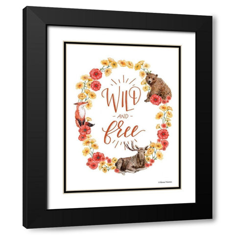 Wild and Free Wreath    Black Modern Wood Framed Art Print with Double Matting by Nieman, Rachel
