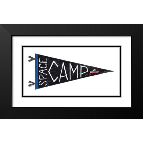 Space Camp Pennant Black Modern Wood Framed Art Print with Double Matting by Nieman, Rachel