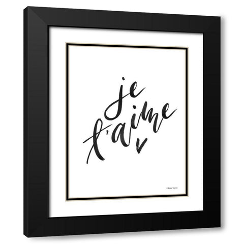 Je Taime Black Modern Wood Framed Art Print with Double Matting by Nieman, Rachel