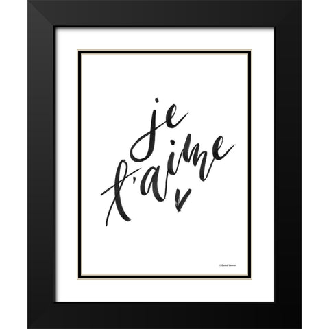 Je Taime Black Modern Wood Framed Art Print with Double Matting by Nieman, Rachel