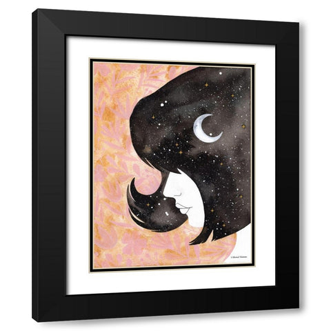Moon in Her Hair    Black Modern Wood Framed Art Print with Double Matting by Nieman, Rachel