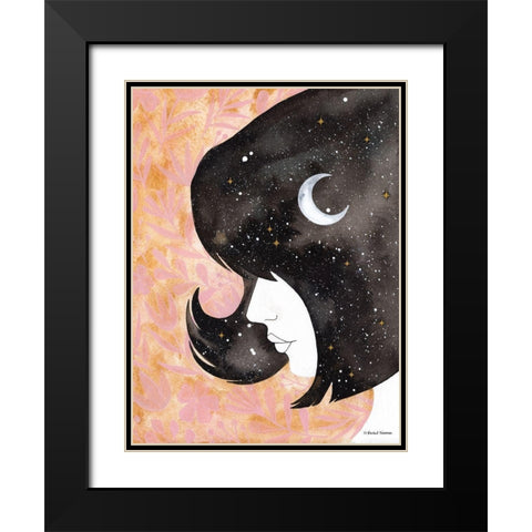Moon in Her Hair    Black Modern Wood Framed Art Print with Double Matting by Nieman, Rachel