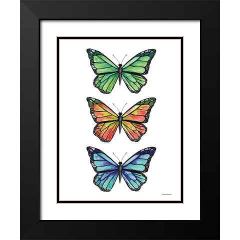 Stacked Wonderful Butterflies Black Modern Wood Framed Art Print with Double Matting by Nieman, Rachel