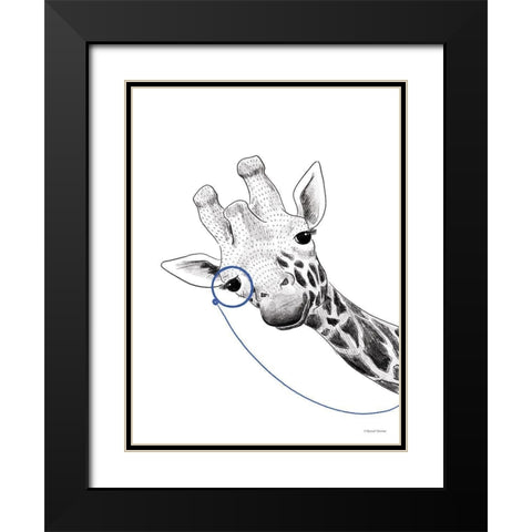 Giraffe With a Monocle Black Modern Wood Framed Art Print with Double Matting by Nieman, Rachel