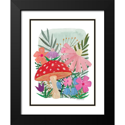 Mushroom Garden Black Modern Wood Framed Art Print with Double Matting by Nieman, Rachel