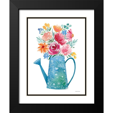Garden Watering Can Black Modern Wood Framed Art Print with Double Matting by Nieman, Rachel