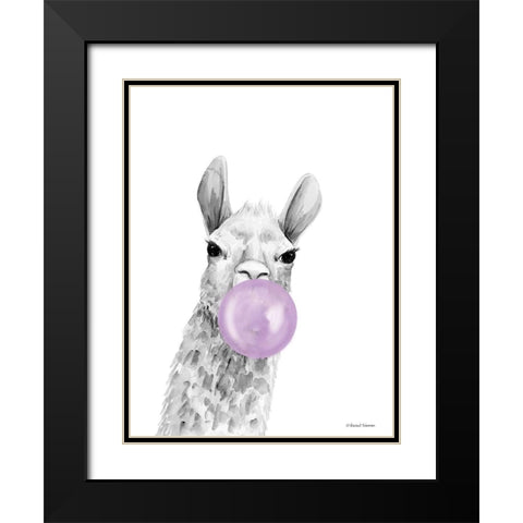 Bubblegum Alpaca Black Modern Wood Framed Art Print with Double Matting by Nieman, Rachel