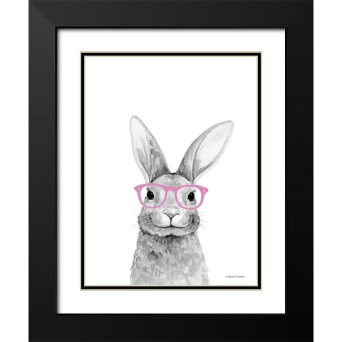 Smart Rabbit Black Modern Wood Framed Art Print with Double Matting by Nieman, Rachel