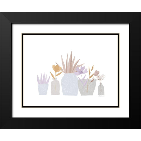 Flower Vases in a Row Black Modern Wood Framed Art Print with Double Matting by Nieman, Rachel