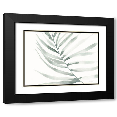 Sage Fern Leaf Black Modern Wood Framed Art Print with Double Matting by Nieman, Rachel