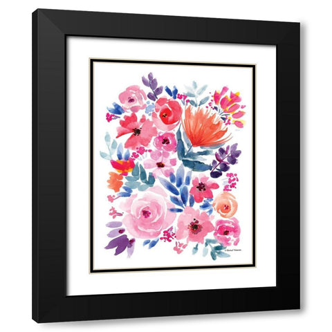 Vibrant Flowers I Black Modern Wood Framed Art Print with Double Matting by Nieman, Rachel