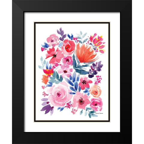 Vibrant Flowers I Black Modern Wood Framed Art Print with Double Matting by Nieman, Rachel