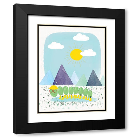 Caterpillar Adventure 3 Black Modern Wood Framed Art Print with Double Matting by Nieman, Rachel