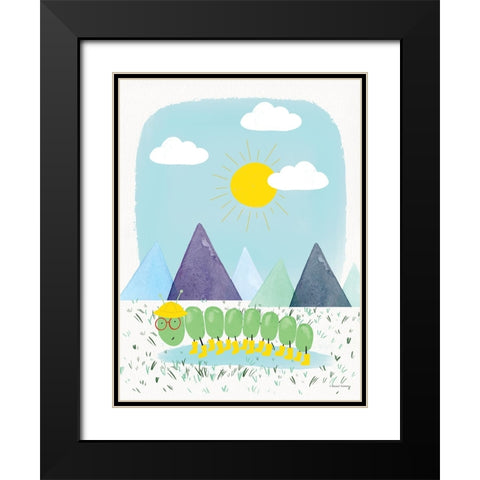 Caterpillar Adventure 3 Black Modern Wood Framed Art Print with Double Matting by Nieman, Rachel