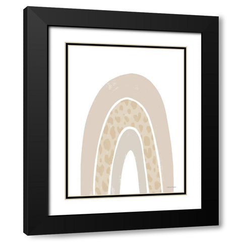 Giraffe Print Rainbow Black Modern Wood Framed Art Print with Double Matting by Nieman, Rachel
