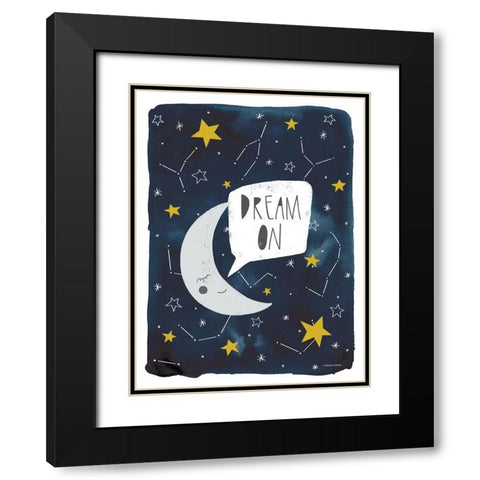 Dream On Moon    Black Modern Wood Framed Art Print with Double Matting by Nieman, Rachel