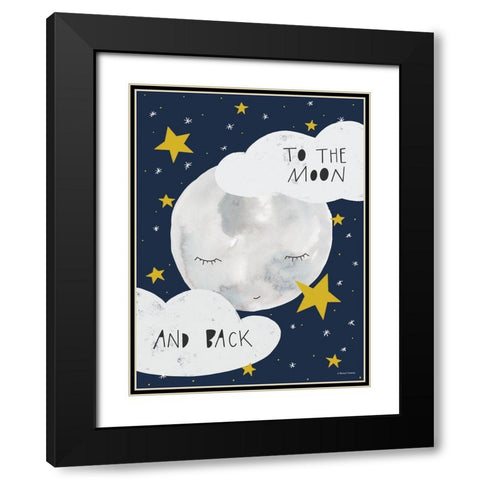 To the Moon  Black Modern Wood Framed Art Print with Double Matting by Nieman, Rachel