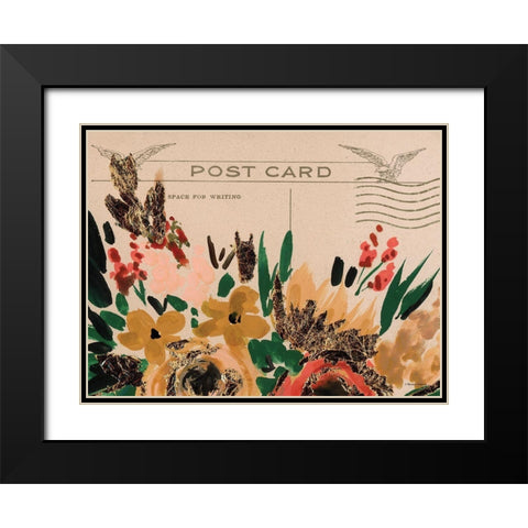 Postcard Painting 2 Black Modern Wood Framed Art Print with Double Matting by Nieman, Rachel