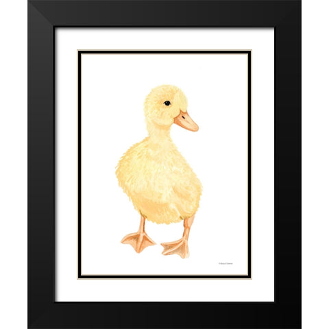 Adorable Fluffy Duckling Black Modern Wood Framed Art Print with Double Matting by Nieman, Rachel