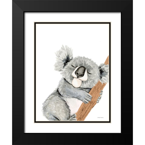 Cuddles the Koala Black Modern Wood Framed Art Print with Double Matting by Nieman, Rachel