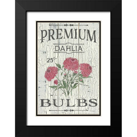 Dahlia Bulbs Black Modern Wood Framed Art Print with Double Matting by Soulspeak And Sawdust