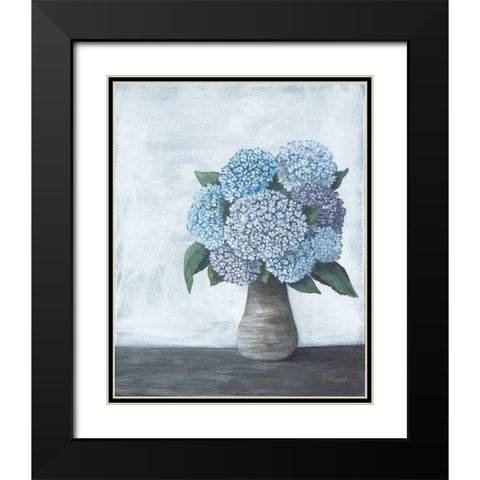 Hydrangea Love Black Modern Wood Framed Art Print with Double Matting by Soulspeak And Sawdust
