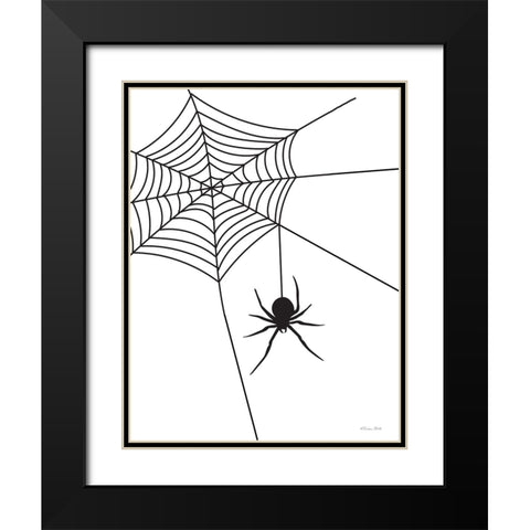 Creepy Spider Black Modern Wood Framed Art Print with Double Matting by Ball, Susan