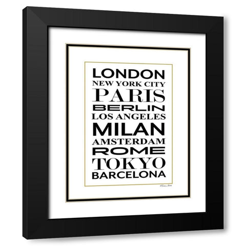 Fashion Cities    Black Modern Wood Framed Art Print with Double Matting by Ball, Susan