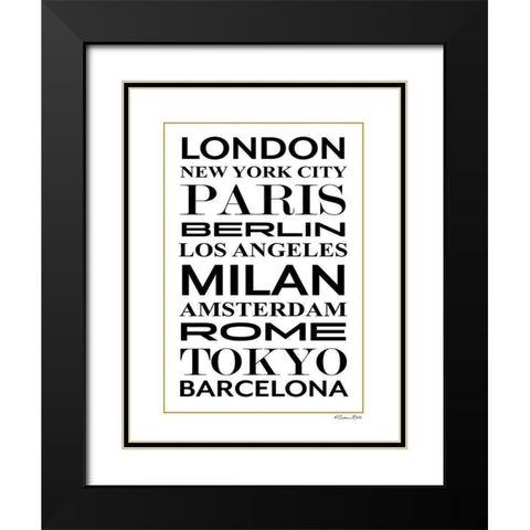 Fashion Cities    Black Modern Wood Framed Art Print with Double Matting by Ball, Susan