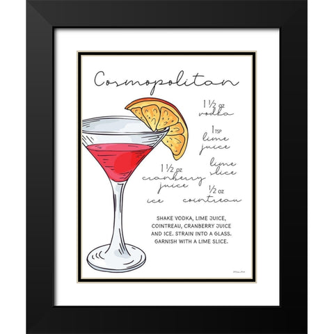 Cosmopolitan Recipe     Black Modern Wood Framed Art Print with Double Matting by Ball, Susan