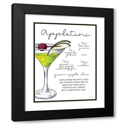 Appletini Recipe     Black Modern Wood Framed Art Print with Double Matting by Ball, Susan