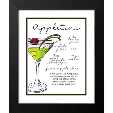 Appletini Recipe     Black Modern Wood Framed Art Print with Double Matting by Ball, Susan