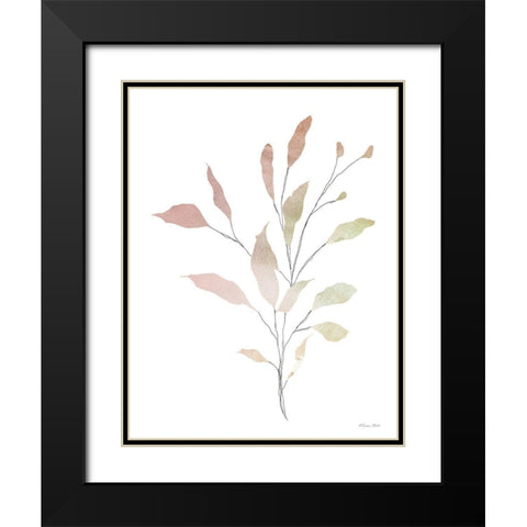 Watercolor Branch 1 Black Modern Wood Framed Art Print with Double Matting by Ball, Susan
