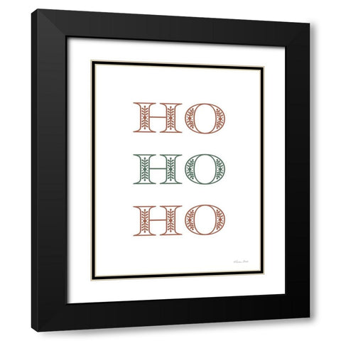 Ho Ho Ho Black Modern Wood Framed Art Print with Double Matting by Ball, Susan