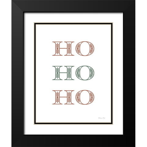 Ho Ho Ho Black Modern Wood Framed Art Print with Double Matting by Ball, Susan