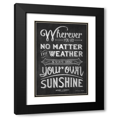 Wherever You Go Black Modern Wood Framed Art Print with Double Matting by Ball, Susan