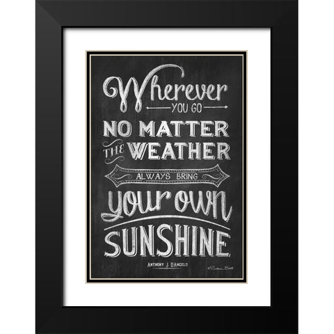 Wherever You Go Black Modern Wood Framed Art Print with Double Matting by Ball, Susan