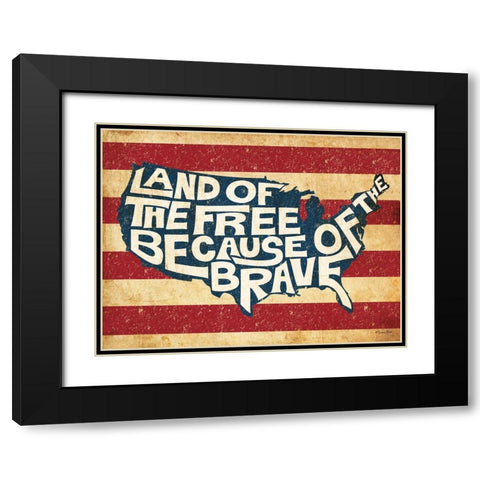 Land of the Free Black Modern Wood Framed Art Print with Double Matting by Ball, Susan