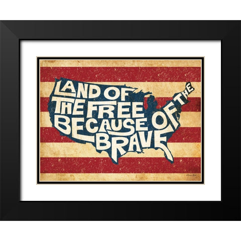 Land of the Free Black Modern Wood Framed Art Print with Double Matting by Ball, Susan