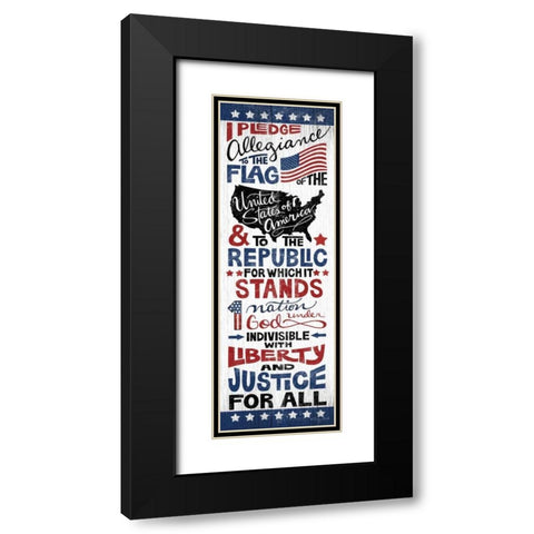 Pledge of Allegiance Black Modern Wood Framed Art Print with Double Matting by Ball, Susan