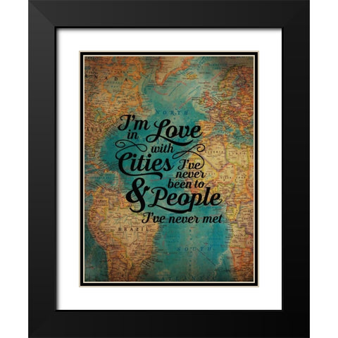 Cities and People Black Modern Wood Framed Art Print with Double Matting by Ball, Susan