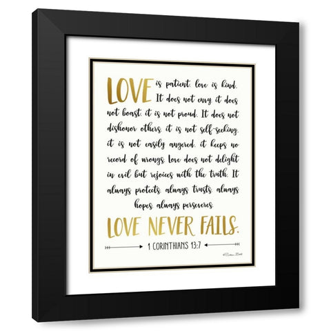 Love is Patient Black Modern Wood Framed Art Print with Double Matting by Ball, Susan