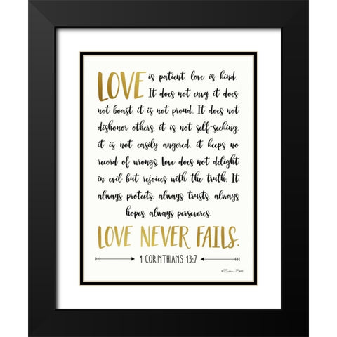 Love is Patient Black Modern Wood Framed Art Print with Double Matting by Ball, Susan