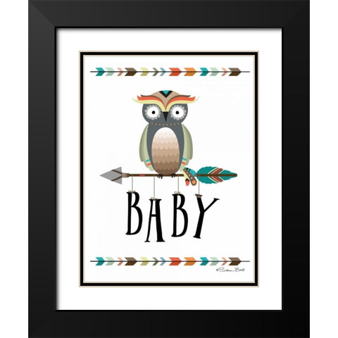 Owl Baby Black Modern Wood Framed Art Print with Double Matting by Ball, Susan