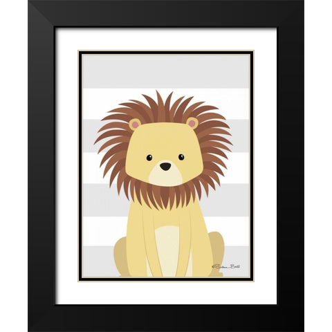 Lion Stripe Black Modern Wood Framed Art Print with Double Matting by Ball, Susan