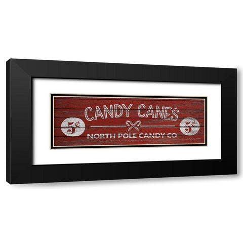 Candy Canes Black Modern Wood Framed Art Print with Double Matting by Ball, Susan
