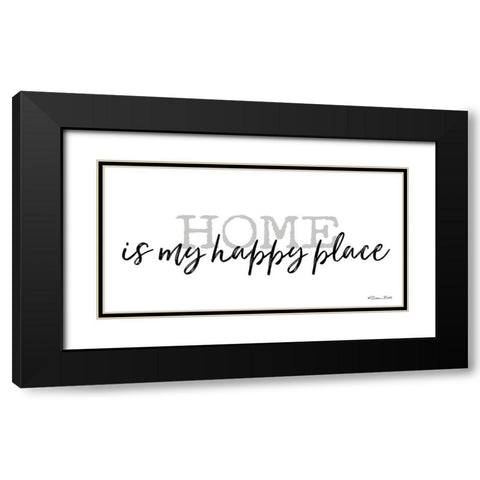 Home is My Happy Place Black Modern Wood Framed Art Print with Double Matting by Ball, Susan