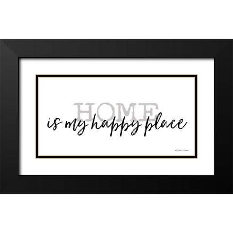 Home is My Happy Place Black Modern Wood Framed Art Print with Double Matting by Ball, Susan
