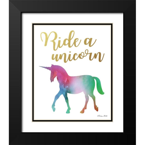 Ride a Unicorn Black Modern Wood Framed Art Print with Double Matting by Ball, Susan